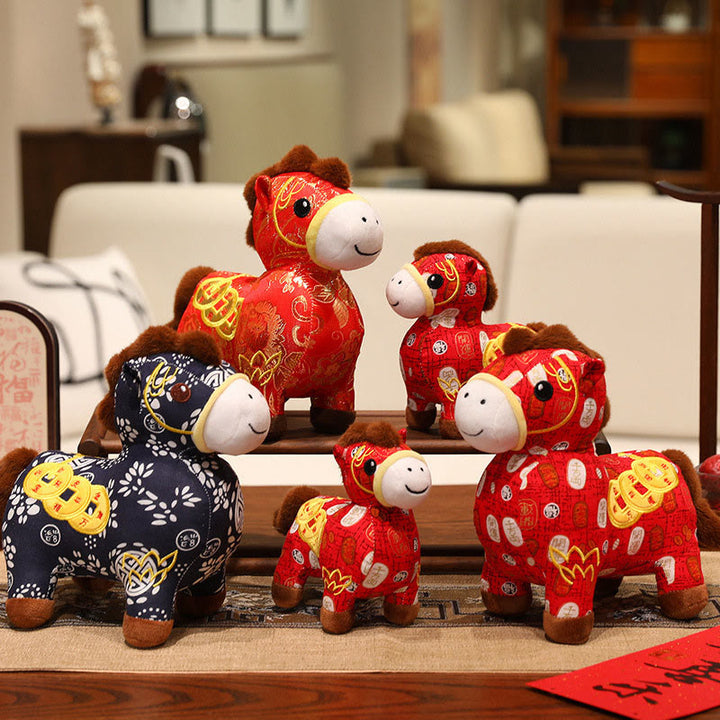 Muñeco de peluche con monedas de cobre del Año del Caballo y Buddha Stones para decoración del hogar - image 13