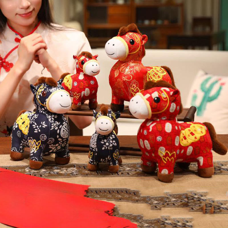 Muñeco de peluche con monedas de cobre del Año del Caballo y Buddha Stones para decoración del hogar - image 19