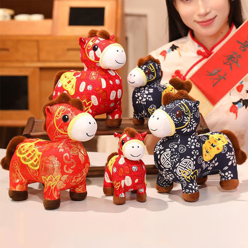 Muñeco de peluche con monedas de cobre del Año del Caballo y Buddha Stones para decoración del hogar - image 20