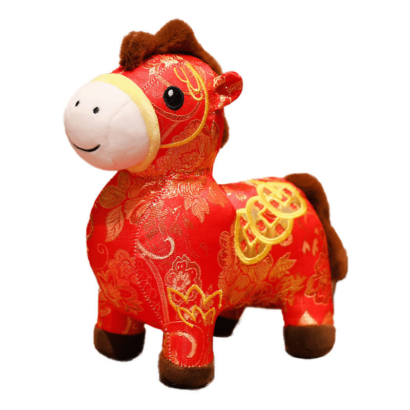 Muñeco de peluche con monedas de cobre del Año del Caballo y Buddha Stones para decoración del hogar - image 12