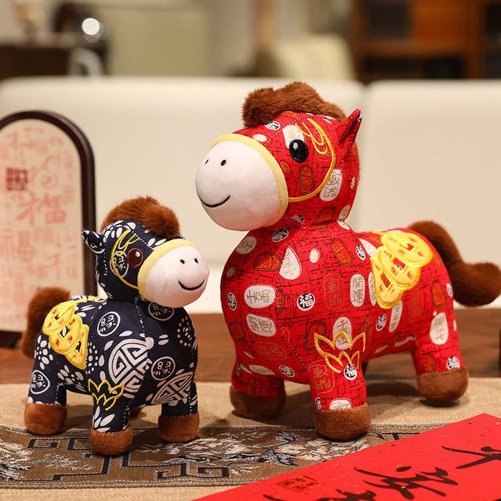 Muñeco de peluche con monedas de cobre del Año del Caballo y Buddha Stones para decoración del hogar - image 16
