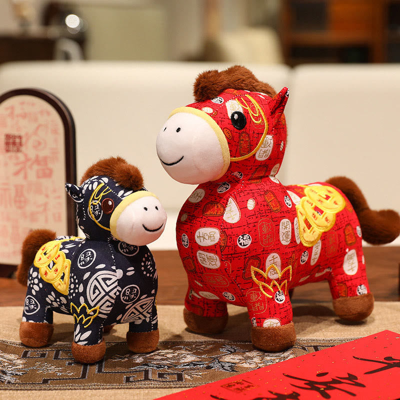 Muñeco de peluche con monedas de cobre del Año del Caballo y Buddha Stones para decoración del hogar - image 16