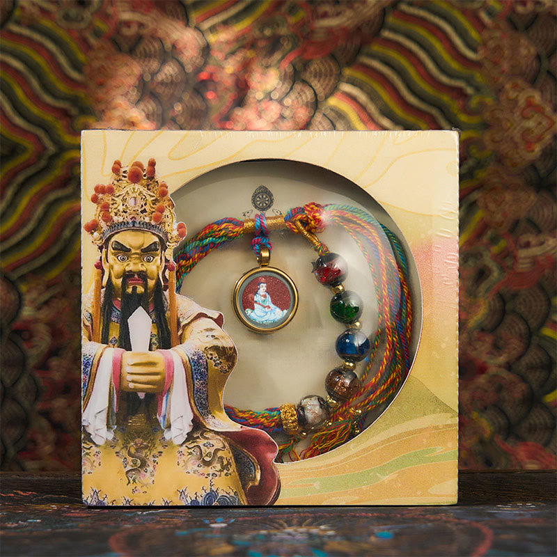 Pulsera de hilo con bendición de cinabrio y Buddha Stones de Buda Thangka del zodíaco chino - Avalokitesvara de los mil brazos - image 1