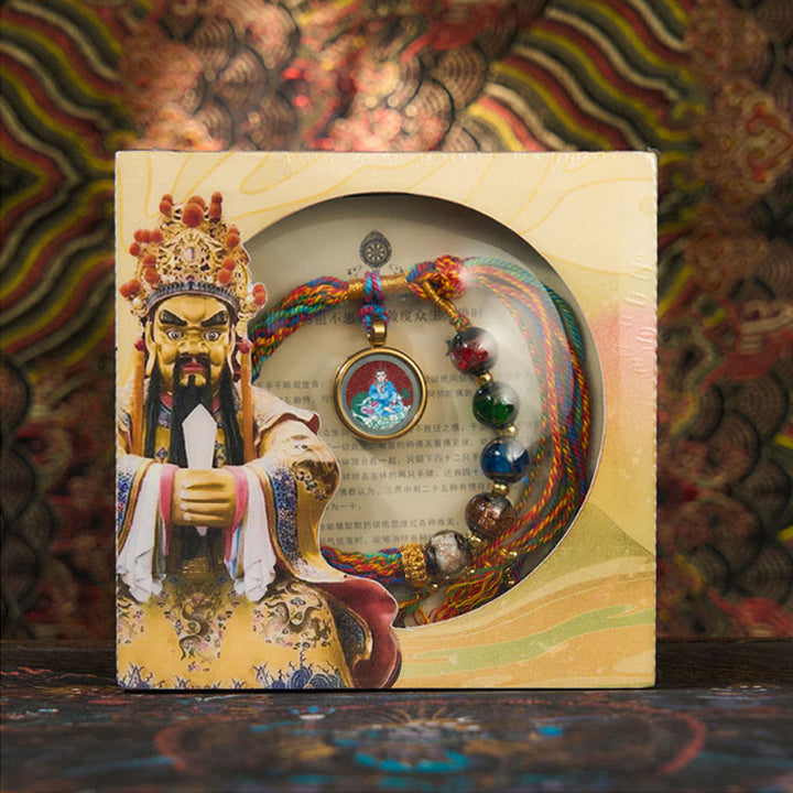 Pulsera de hilo con bendición de cinabrio y Buddha Stones de Buda Thangka del zodíaco chino - Bodhisattva Conejo-Manjushri - image 28