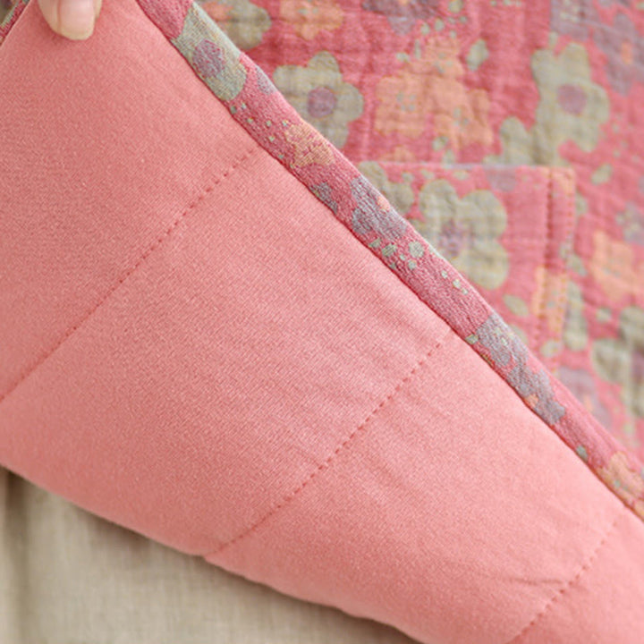 Chaqueta de invierno de algodón grueso con estampado floral, manga larga y bolsillos para mujer de Buddha Stones - image 16