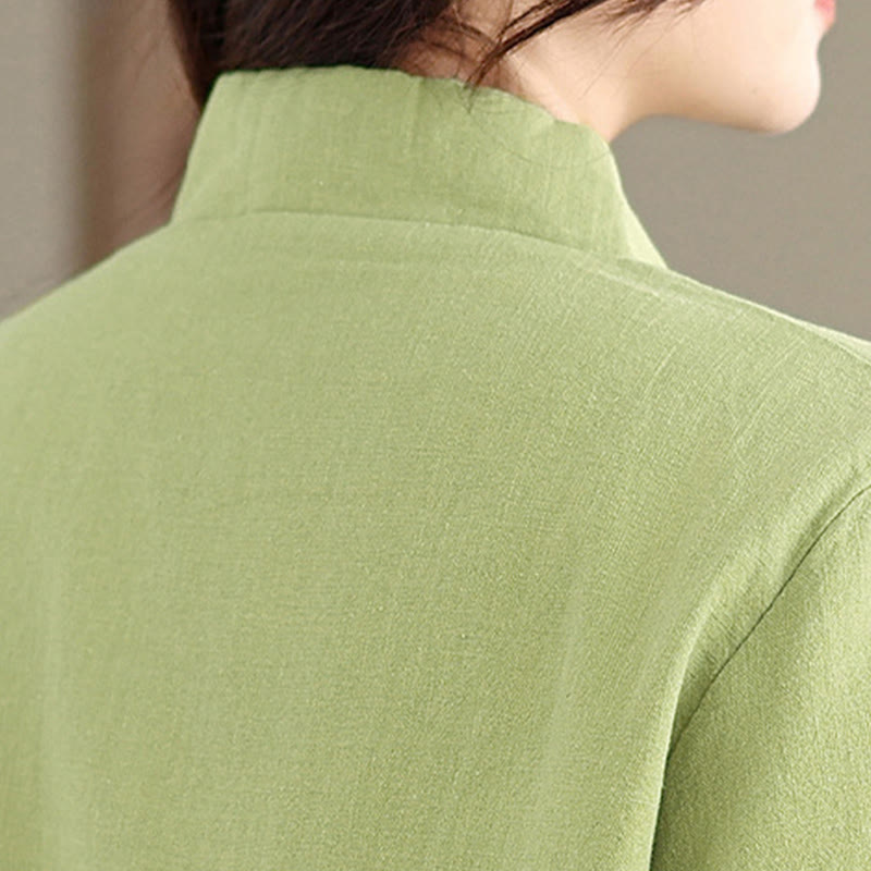 Chaqueta térmica de manga larga con botones y bolsillos para mujer de Buddha Stones, lisa, acolchada de algodón - image 22