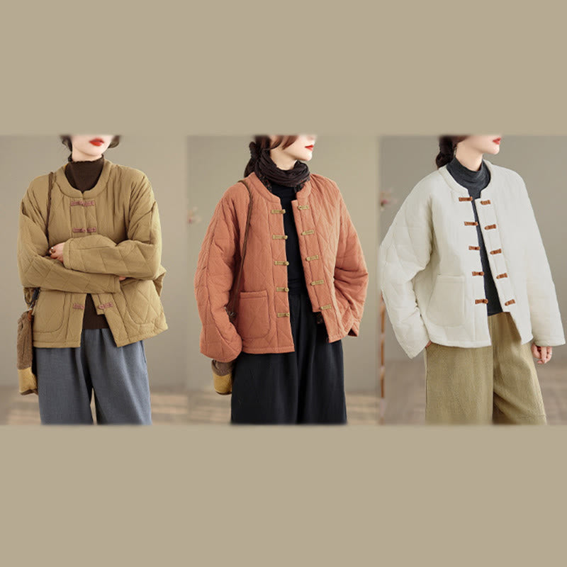 Chaqueta de Tai Chi Zen de manga larga con bolsillos y relleno de algodón para mujer Buddha Stones - image 25