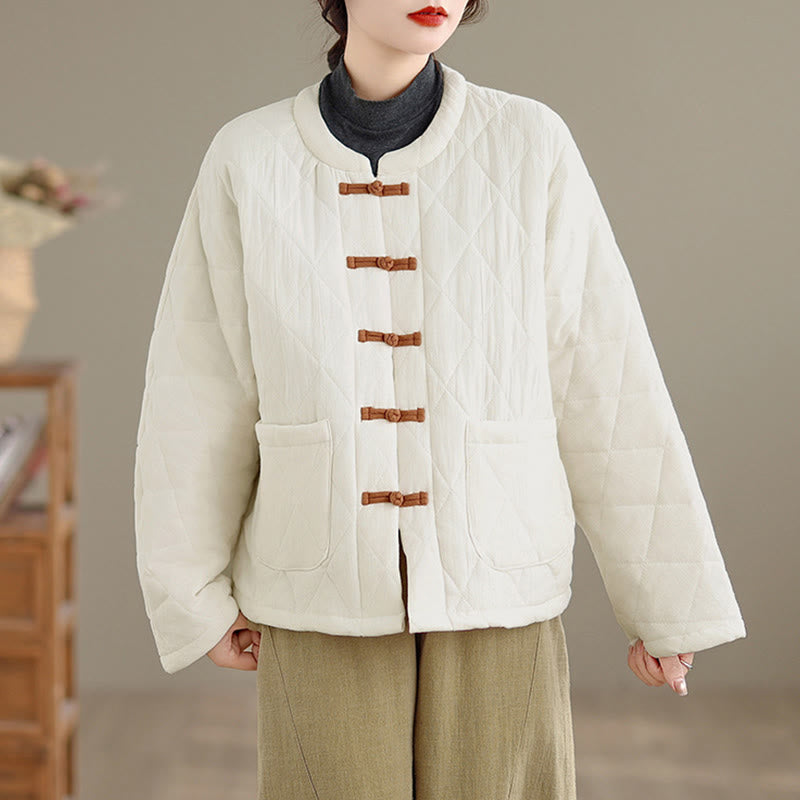 Chaqueta de Tai Chi Zen de manga larga con bolsillos y relleno de algodón para mujer Buddha Stones - image 22