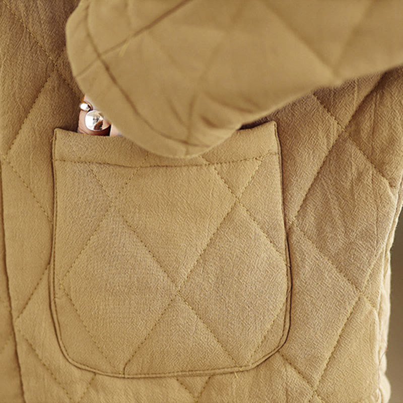 Chaqueta de Tai Chi Zen de manga larga con bolsillos y relleno de algodón para mujer Buddha Stones - image 15