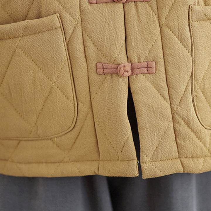 Chaqueta de Tai Chi Zen de manga larga con bolsillos y relleno de algodón para mujer Buddha Stones - image 16