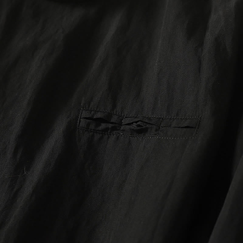 Camisa de algodón de manga larga para mujer, diseño simple, con cuello alto y botones de rana chinos y Buddha Stones - image 13