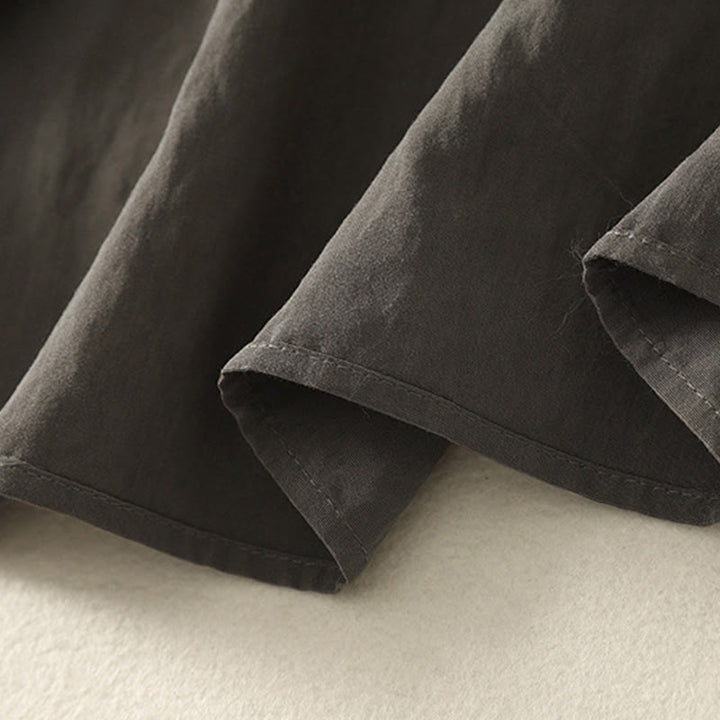 Camisa de algodón de manga larga para mujer, diseño simple, con cuello alto y botones de rana chinos y Buddha Stones - image 10