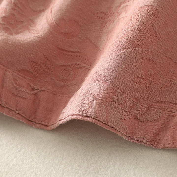 Camisa de manga larga de algodón zen para mujer con diseño jacquard liso de Buddha Stones de primavera - image 19