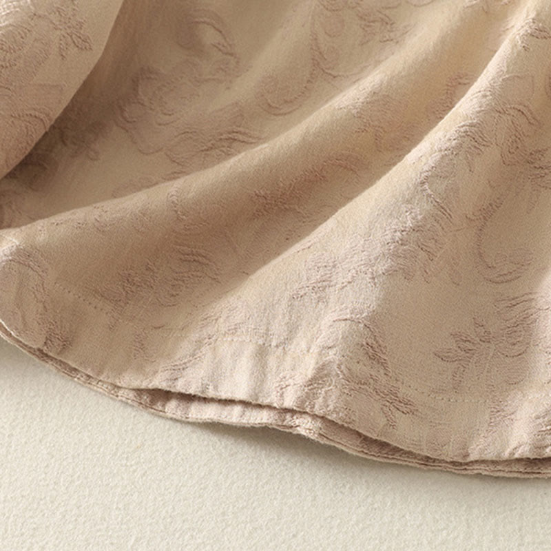 Camisa de manga larga de algodón zen para mujer con diseño jacquard liso de Buddha Stones de primavera - image 9