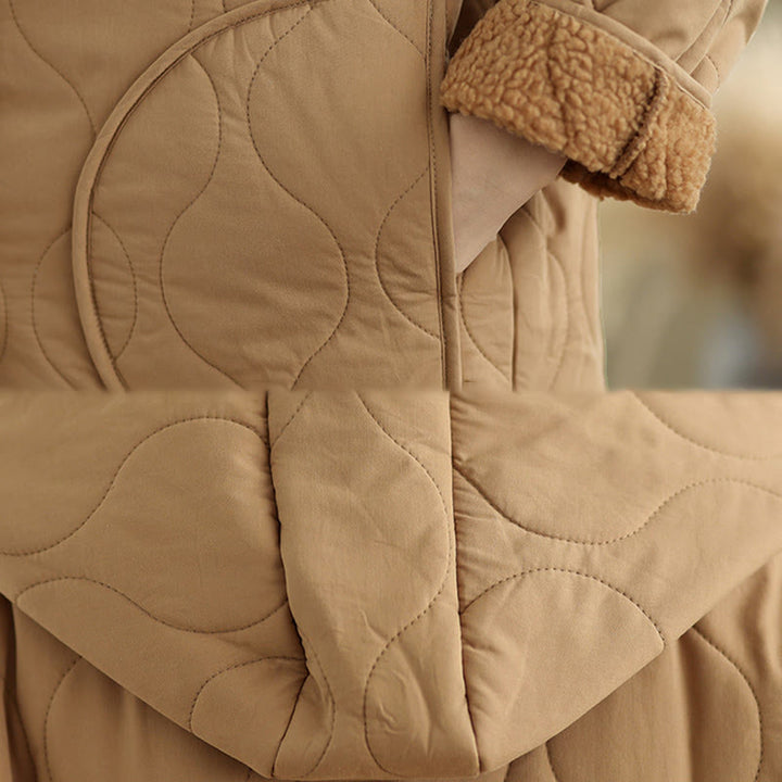 Chaqueta con capucha de manga larga lisa de Buddha Stones para mujer, de algodón, con forro polar y bolsillos. - image 8