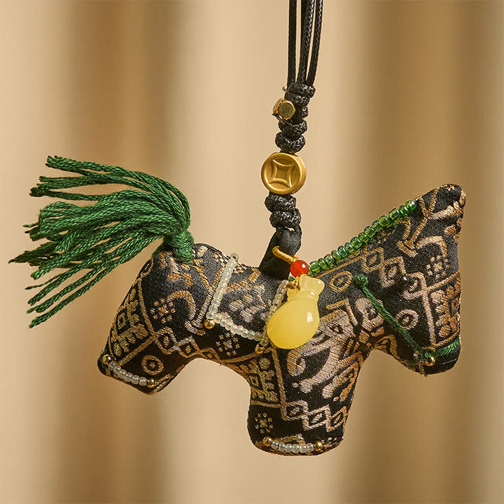 Buddha Stones del Año del Caballo Zhuang Brocado de Seda para Desearte Buena Suerte Decoración Colgante - image 1