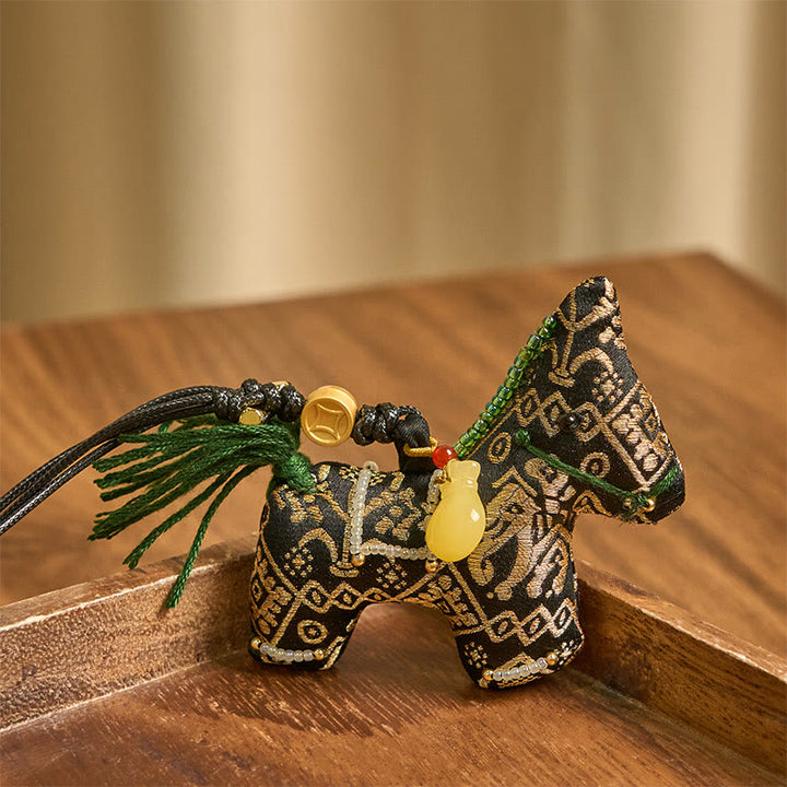 Buddha Stones del Año del Caballo Zhuang Brocado de Seda para Desearte Buena Suerte Decoración Colgante - image 2