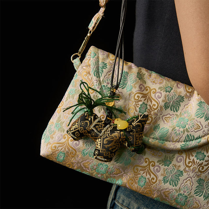 Buddha Stones del Año del Caballo Zhuang Brocado de Seda para Desearte Buena Suerte Decoración Colgante - image 4