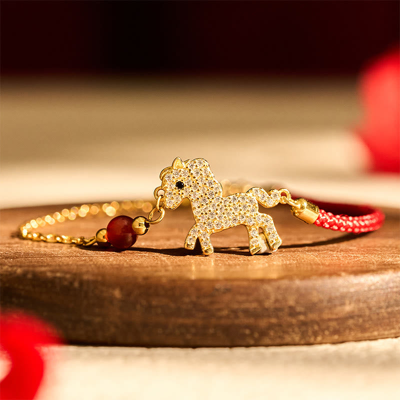 Pulsera de hilo rojo con Buddha Stones , bañada en oro de 18 quilates y plata de ley 925. - image 1