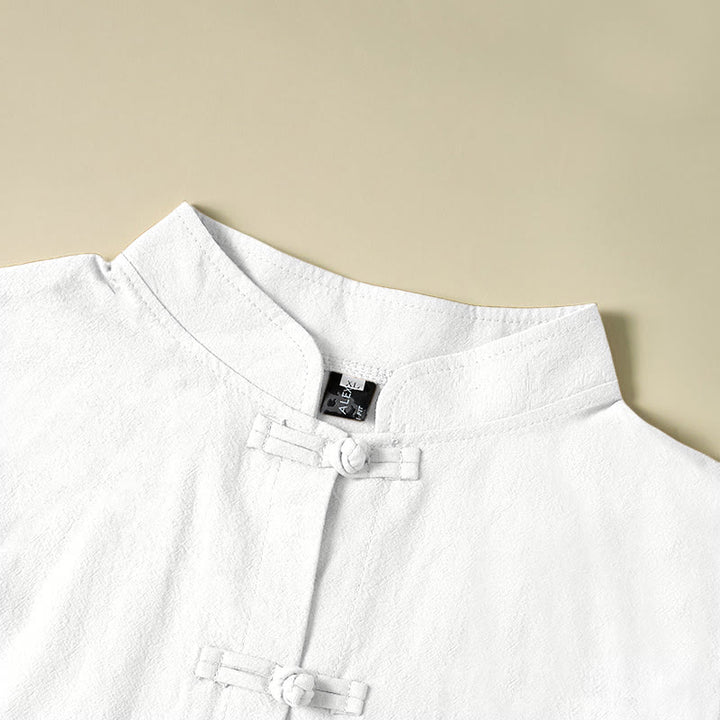 Camisa étnica de algodón con cuello alto, manga larga y botones de rana para mujer, con Buddha Stones y bolsillos - image 10