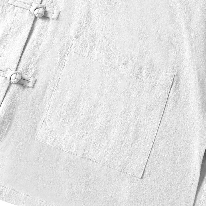 Camisa étnica de algodón con cuello alto, manga larga y botones de rana para mujer, con Buddha Stones y bolsillos - image 13