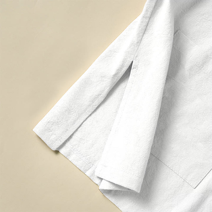 Camisa étnica de algodón con cuello alto, manga larga y botones de rana para mujer, con Buddha Stones y bolsillos - image 9