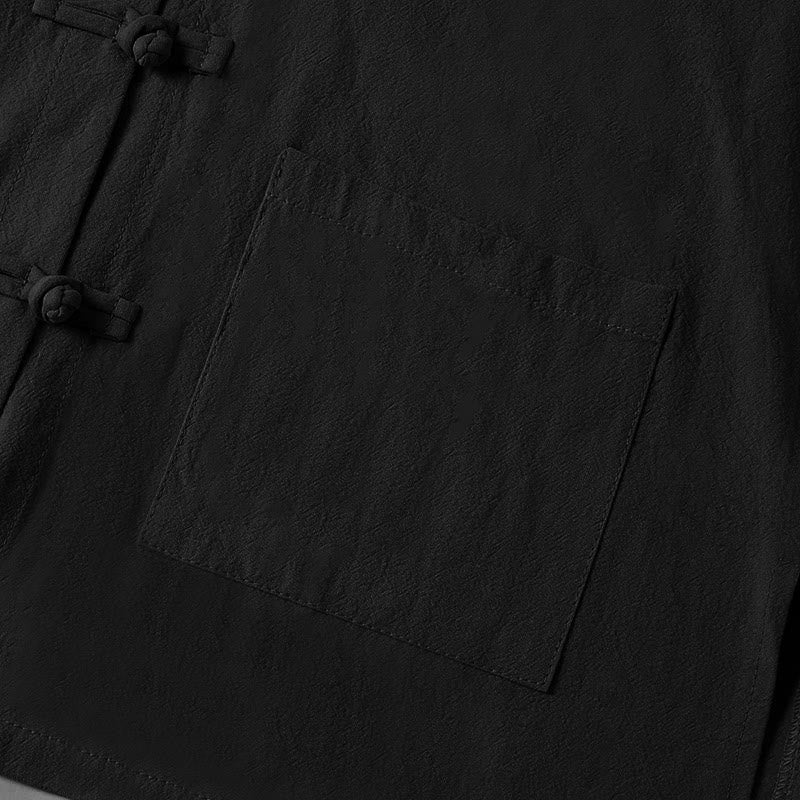 Camisa étnica de algodón con cuello alto, manga larga y botones de rana para mujer, con Buddha Stones y bolsillos - image 17