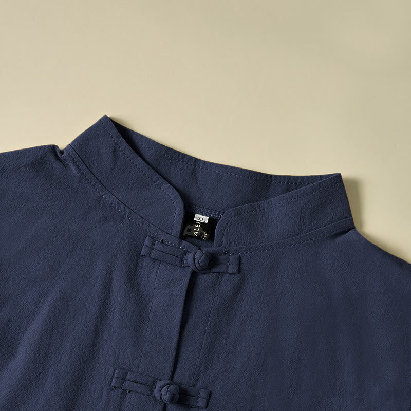 Camisa étnica de algodón con cuello alto, manga larga y botones de rana para mujer, con Buddha Stones y bolsillos - image 23