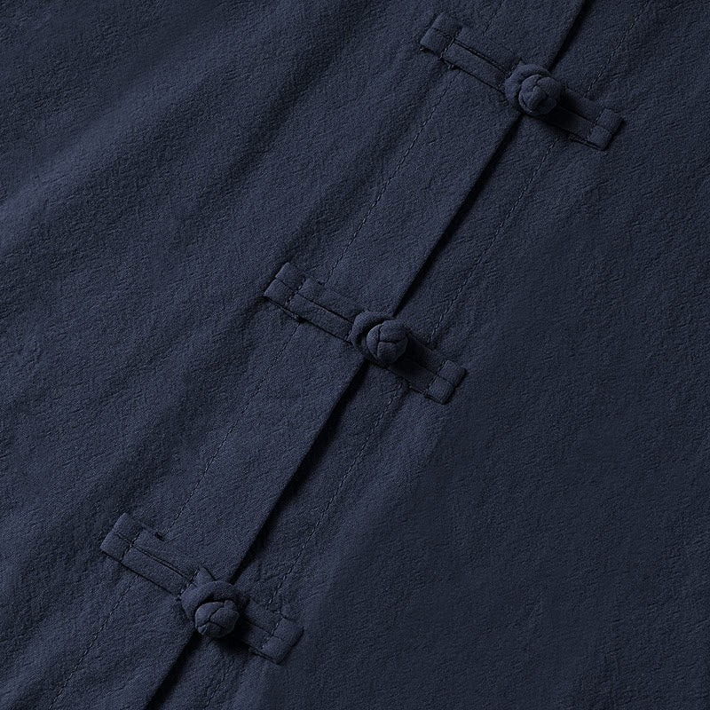 Camisa étnica de algodón con cuello alto, manga larga y botones de rana para mujer, con Buddha Stones y bolsillos - image 26