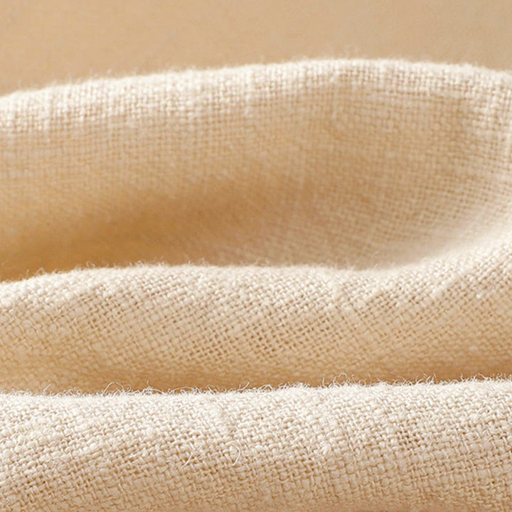 Camisa de lino de manga larga para mujer con diseño de contraste de colores y botones de rana chinos con Buddha Stones - image 15