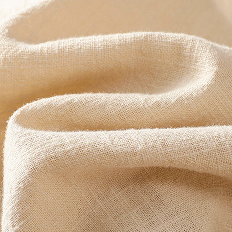 Camisa de lino de manga larga para mujer con diseño de contraste de colores y botones de rana chinos con Buddha Stones - image 12