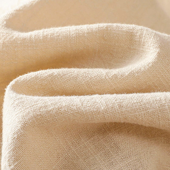 Camisa de lino de manga larga para mujer con diseño de contraste de colores y botones de rana chinos con Buddha Stones - image 12