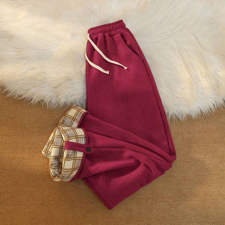 Pantalones anchos de pana de algodón con forro polar y bolsillos para mujer de Buddha Stones - image 36