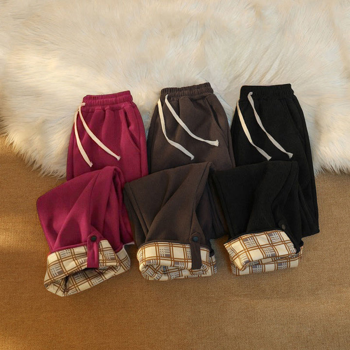 Pantalones anchos de pana de algodón con forro polar y bolsillos para mujer de Buddha Stones - image 40