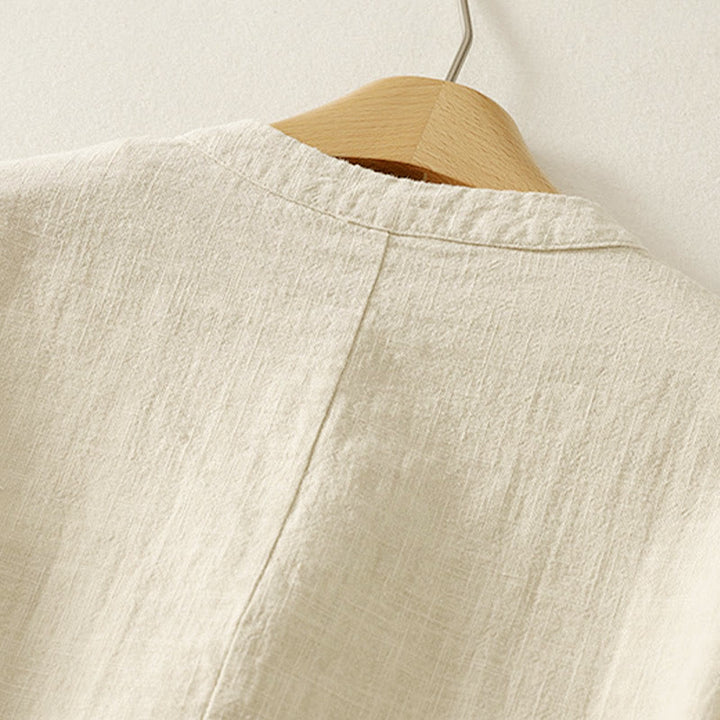 Camisa de manga larga para mujer, estilo zen, de algodón y lino , con Buddha Stones (estilo chino). - image 9