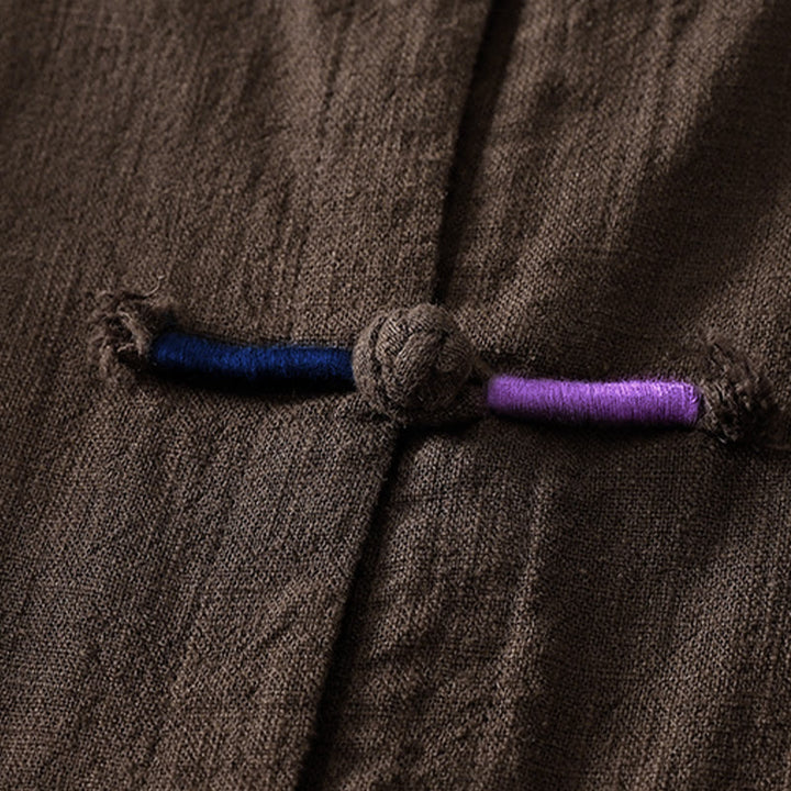 Camisa de manga larga para mujer, estilo zen, de algodón y lino , con Buddha Stones (estilo chino). - image 3