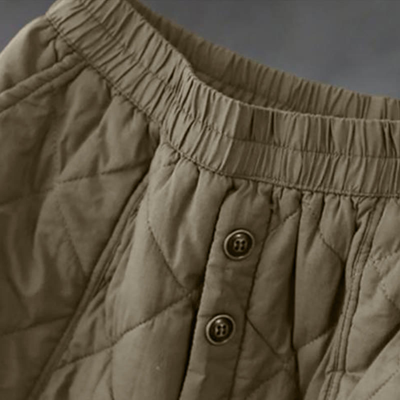 Falda térmica acolchada de algodón liso Buddha Stones para mujer, de 7-8 pulgadas de largo, con bolsillos - image 3