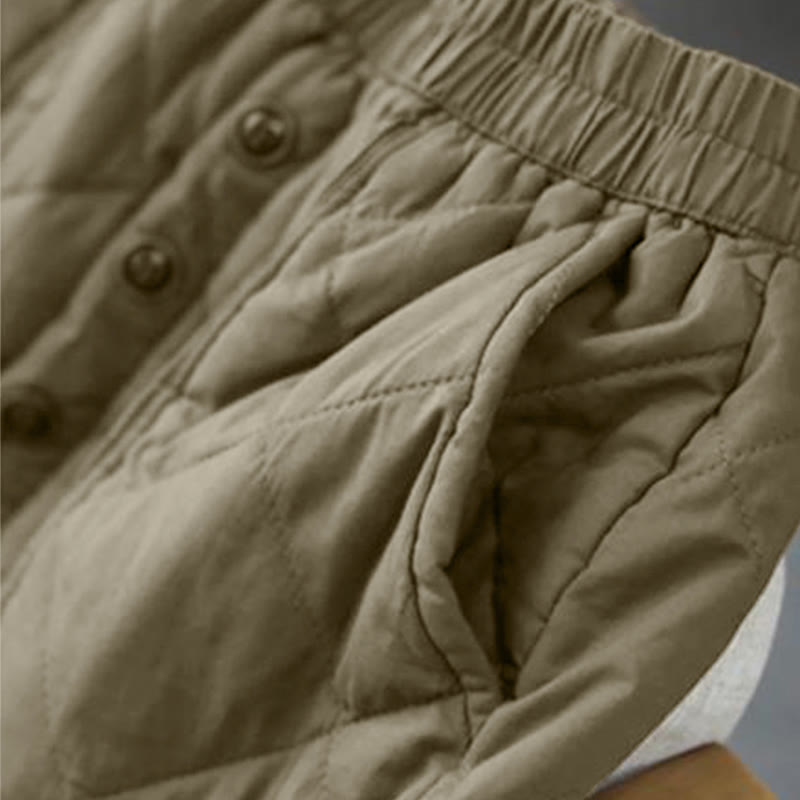 Falda térmica acolchada de algodón liso Buddha Stones para mujer, de 7-8 pulgadas de largo, con bolsillos - image 6