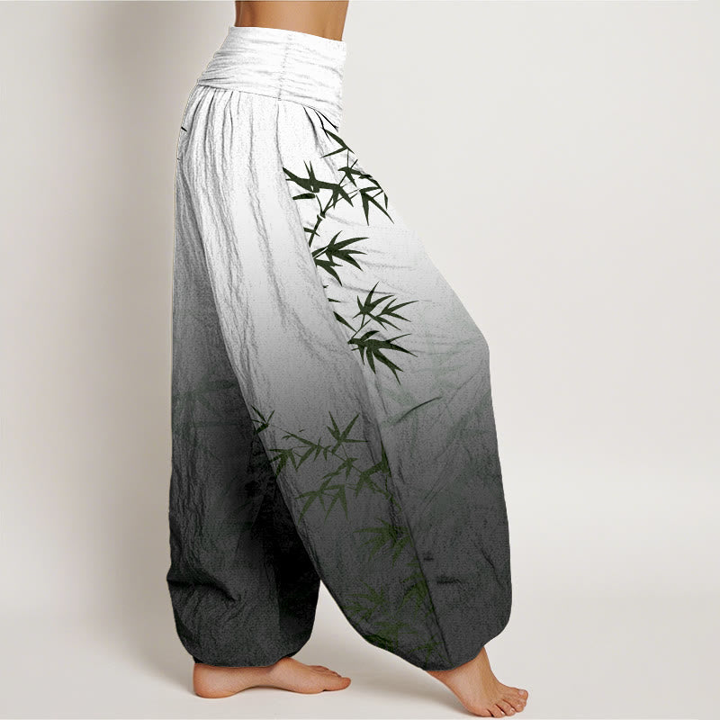 Pantalón tipo harem de mujer, de algodón puro, con cintura elástica, estampado degradado de Buddha Stones. - image 7