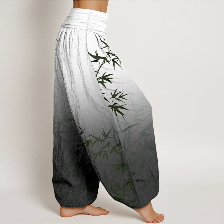Pantalón tipo harem de mujer, de algodón puro, con cintura elástica, estampado degradado de Buddha Stones. - image 7