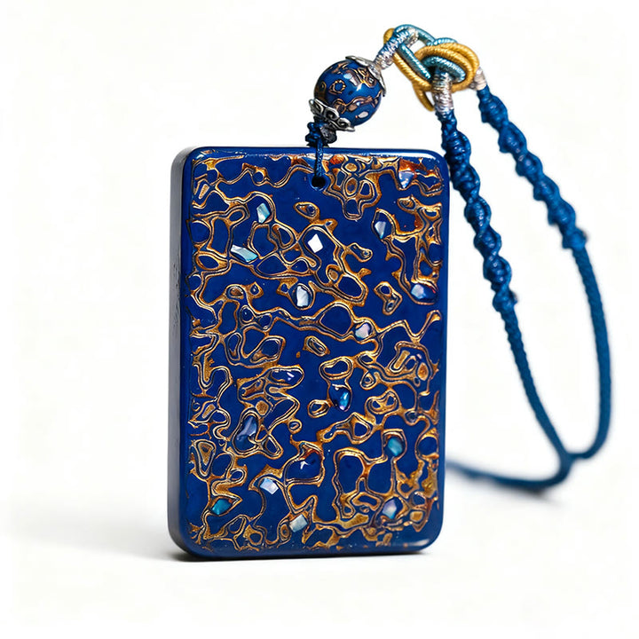 Collar con colgante de protección de sándalo, lacado artesanalmente con Buddha Stones - image 20