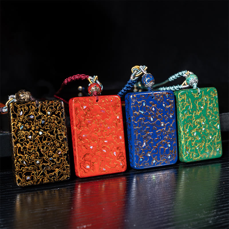 Collar con colgante de protección de sándalo, lacado artesanalmente con Buddha Stones - image 23