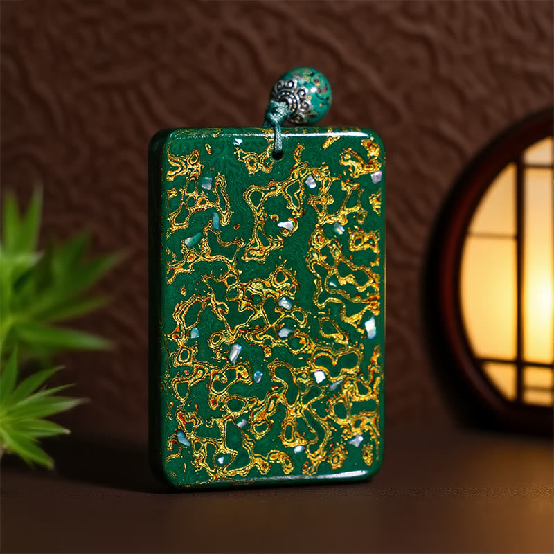 Collar con colgante de protección de sándalo, lacado artesanalmente con Buddha Stones - image 2