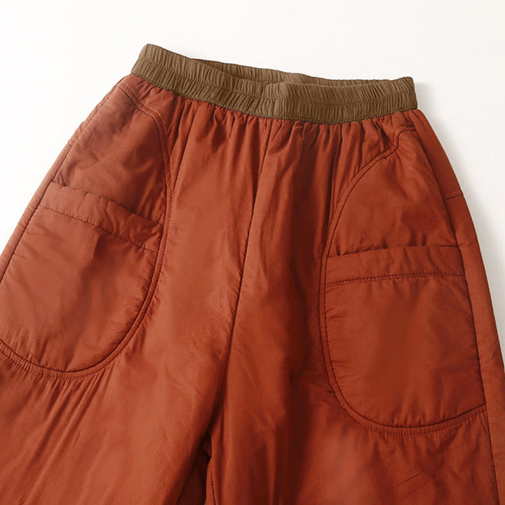 Pantalones tipo harem de invierno para mujer, lisos, con cintura elástica, gruesos, con bolsillos , de Buddha Stones. - image 7