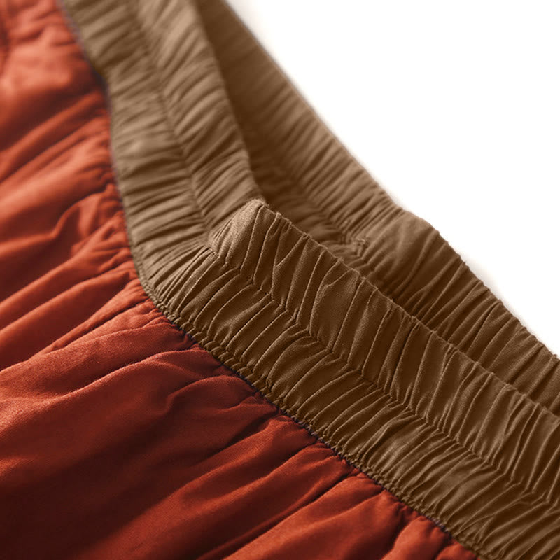 Pantalones tipo harem de invierno para mujer, lisos, con cintura elástica, gruesos, con bolsillos , de Buddha Stones. - image 8