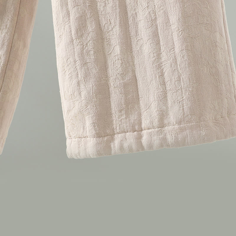 Pantalones térmicos de pierna ancha hasta el tobillo para mujer, con estampado de Buddha Stones, acolchados, de algodón jacquard y con bolsillos. - image 18