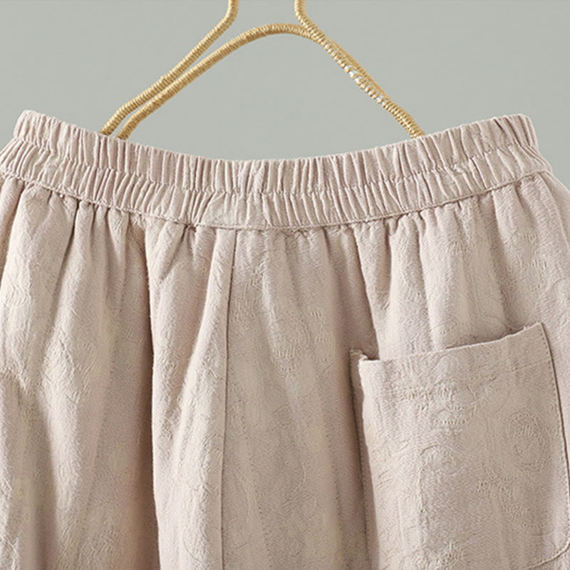 Pantalones térmicos de pierna ancha hasta el tobillo para mujer, con estampado de Buddha Stones, acolchados, de algodón jacquard y con bolsillos. - image 13