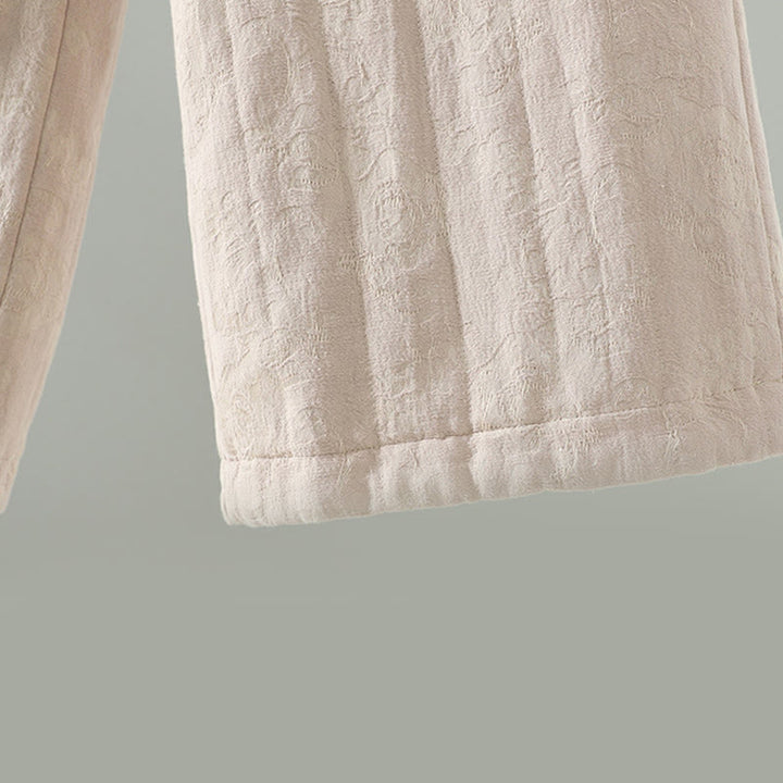 Pantalones térmicos de pierna ancha hasta el tobillo para mujer, con estampado de Buddha Stones, acolchados, de algodón jacquard y con bolsillos. - image 18