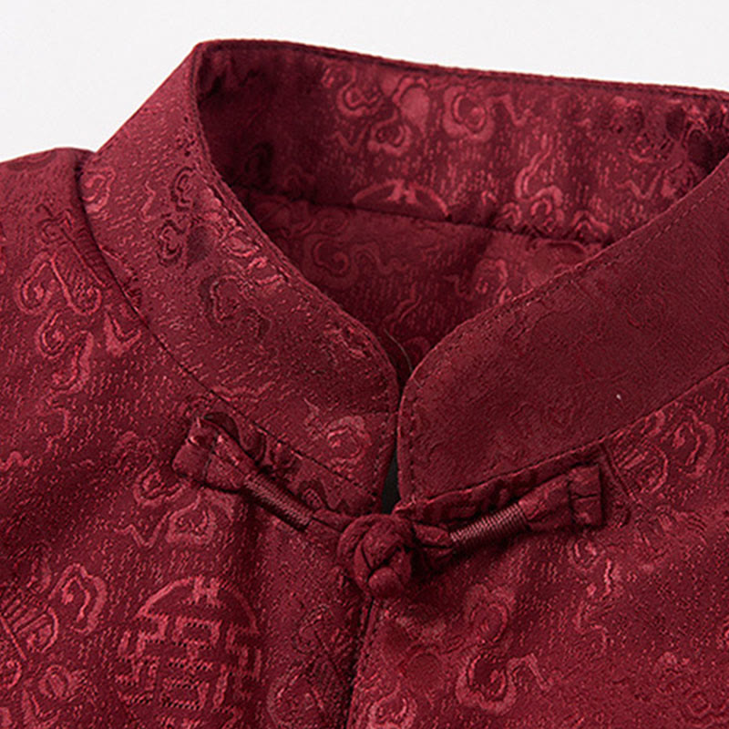 Chaqueta de traje Tang para hombre, de manga larga, cuello alto, con bordado de Buddha Stones y bolsillos. - image 4