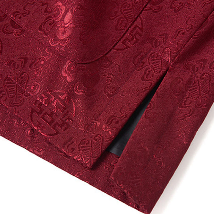 Chaqueta de traje Tang para hombre, de manga larga, cuello alto, con bordado de Buddha Stones y bolsillos. - image 10